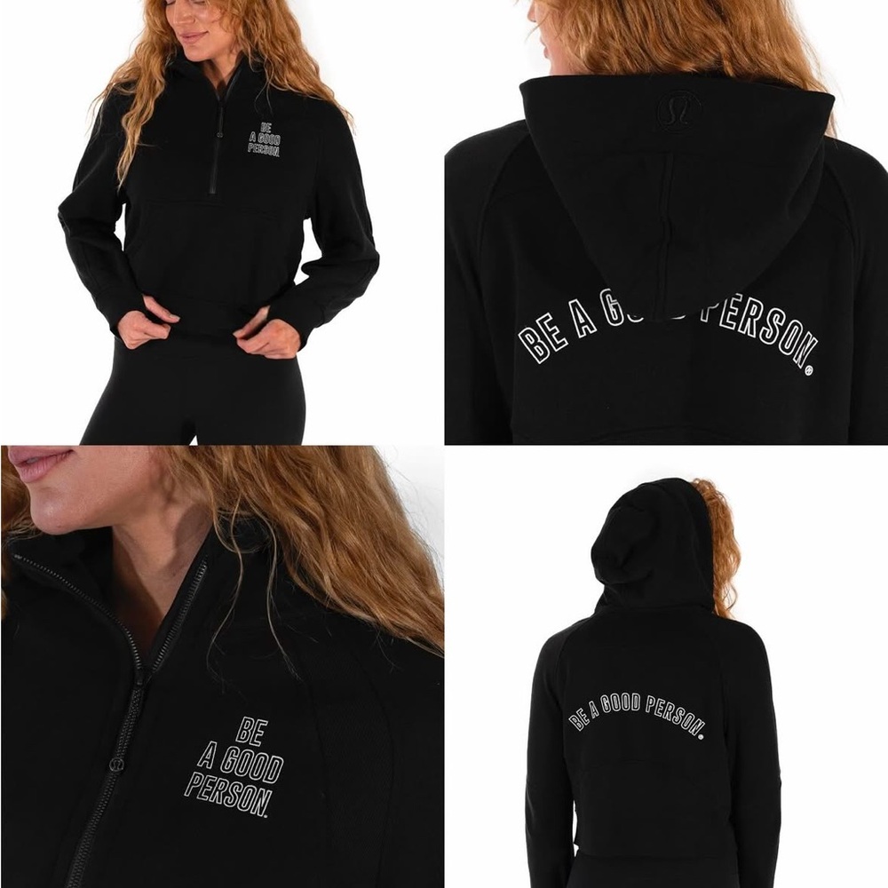 Be A Good Person Lululemon collab black scuba hoodie